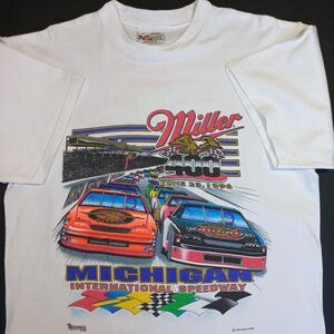 Vintage Nascar Tshirt Large T white 90s Chase Racewear Made in The USA L 96 1996